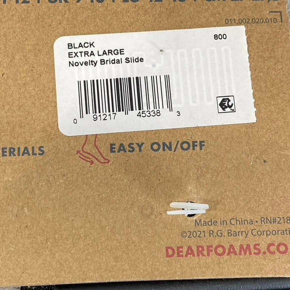 Dearfoams Women's Black Faux-Fur Memory Foam I do Crew Slide Slippers SZ XL - Picture 9 of 10